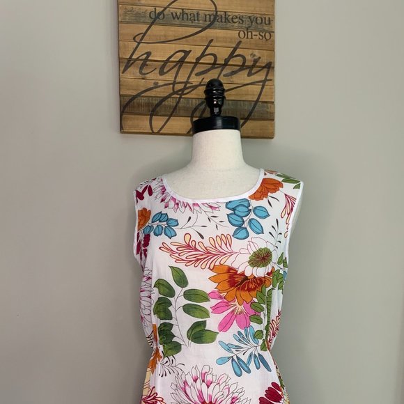 T-box Sheer‎ Floral Swimsuit Cover-Up Dress - Picture 2 of 14